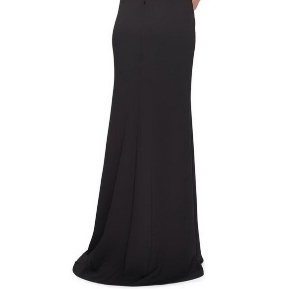 La Femme Black Strappy Back Strapless Jersey Evening Dress - Picture 2 of 4